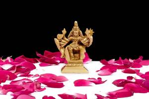 Beautifully <b>Crafted</b> Brass Mahisasur Mardini Idol Polished Religious Figurine for Home Decor with Gravure Printing Showpiece - Product Image 3