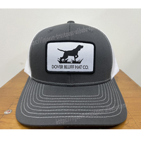 Gorras de camionero de temporada de caza, parche tejido personalizado, sombreros de camionero, gorras de camionero de 6 paneles ajustables con pico curvo de malla blanca/carbón