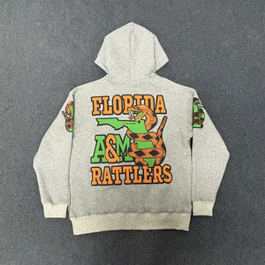 เสื้อฮู้ดดี้สตรีทแวร์ผ้าฝ้ายคอมบ์ฟลีซเนื้อนุ่ม ระบายอากาศได้ดี สไตล์วินเทจ สำหรับฤดูใบไม้ร่วง  แบบยูนิเซ็กซ์  รับผลิตตามแบบ OEM พร้อมกราฟิกโลโก้ตามสั่ง - Product Image 3