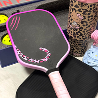 Raquette de pickleball en fibre de carbone T700 à nid d'abeille, édition femme, rose léopard, noyau EPP, approuvée USAPA, durable, entraînement professionnel, enfants
