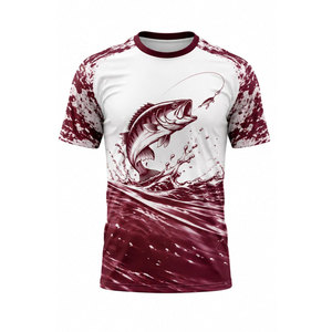 Camiseta de Pesca para Hombre BIG TEN APPAREL, Spandex/Poliéster, Impresión por Sublimación, UPF 50, Secado Rápido, Diseño Atardecer Naranja, Estilo Pullover - Product Image 5