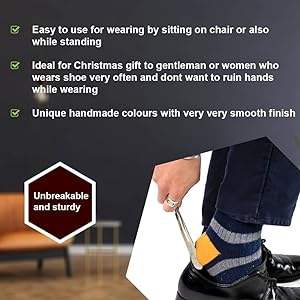 Chausse-pied de buffle naturel fait à la main de meilleure qualité, cadeau poli pour hommes, aide à la chaussure pratique - Product Image 6