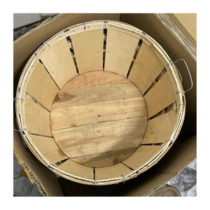 Cubo de cangrejo de madera con asas resistentes, contenedor de mariscos reutilizable para mercado de pescado, almacenamiento de cesta hecha a mano - Product Image 3