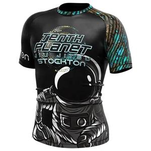 Custom Printed Rash Guard Sublimation Printed <b>Rashguard</b> Mma Rushguard <b>Bjj</b> OEM Mma <b>Rashguard</b> for Men Short Sleeve Rash Guard - Product Image 1