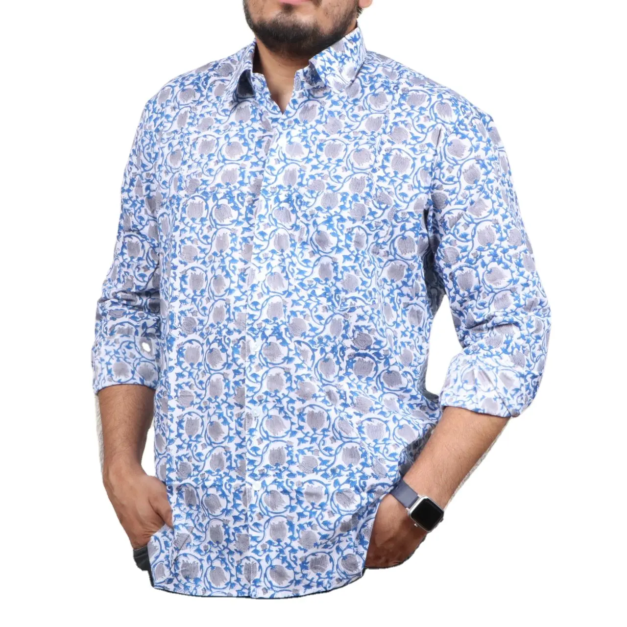 Men S Linen Dress Shirts 2022 Hot Selling Long Sleeve Plus Size Button Down for Men Cotton Printed Simple Pattern Shirt for Men