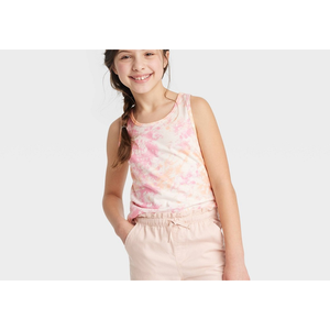 <b>Cat</b> Jack Girls XL Relaxed Fit <b>Tank</b> Top for Cream One Size Crop Top Halter Collar Breathable Knitted Casual Short 3D Tie Dye - Product Image 2