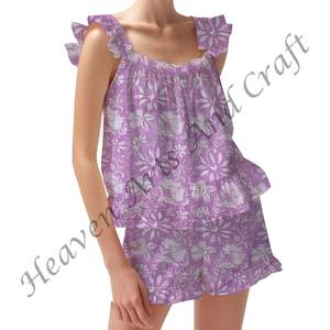 ชุดนอนขาสั้นขาสั้นสำหรับผู้หญิงชุดนอนมีสายรัดแต่งระบายลายดอกไม้สำหรับฤดูใบไม้ผลิ/ฤดูร้อน - Product Image 3