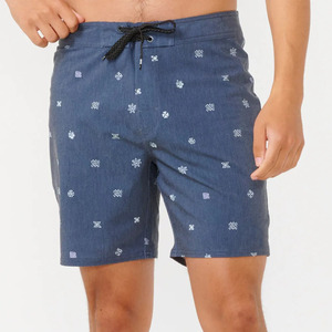 Pantalones cortos de verano de cintura media para hombre, estilo Formal, material satinado a rayas, repelente al agua, tabla elástica, traje de baño, servicio OEM - Product Image 1