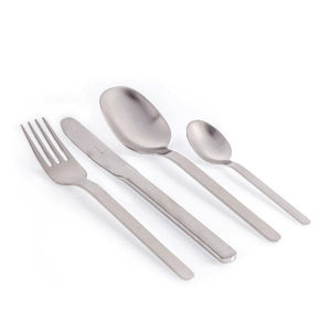 Contemporary 4 Pcs Stainless Steel <b>Flatware</b> Set with Formal Handled Detail Luxury American Style in Silver - Product Image 1