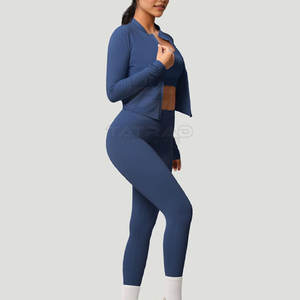 Conjunto de Yoga de 3 Piezas para Mujer, 100% Algodón, Logotipo Frontal Sólido, Transpirable, Cintura Elástica, Alta Calidad, Precio Bajo - Product Image 3