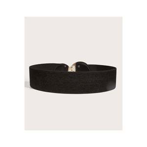 Ceinture élastique pour femme avec boucle dorée, ceinture pour veste, ceinture pour chemise, ceinture pour robe - NOIR - Product Image 4