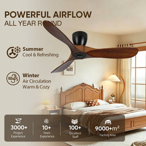 USA In Stock 42 Inch Low Profile <b>Ceiling</b> <b>Fan</b> No Light Solid Wood <b>Ceiling</b> <b>Fan</b> <b>with</b> <b>Remote</b> Quiet DC Motor for Bedroom Living Room - Product Image 2