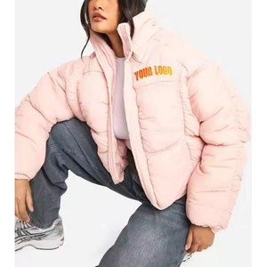 Veste matelassée en coton décontractée pour femme de qualité supérieure fabriquée sur mesure, design uni, logo personnalisé, imperméable et respirante - Product Image 4