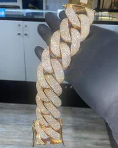 Jewelz glacé 26mm chaîne cubaine Miami glacé Moissanite D VVS Bracelet de qualité en argent Sterling 925 unisexe boîte-cadeau breloque lien prêt - Product Image 5