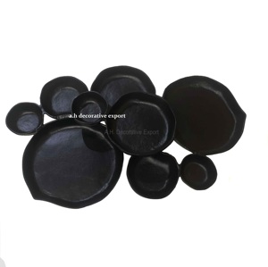 Plat de service de mariage en métal noir à 9 compartiments, écologique, multi-compartiments, élégant, vaisselle, centre de table - Product Image 1