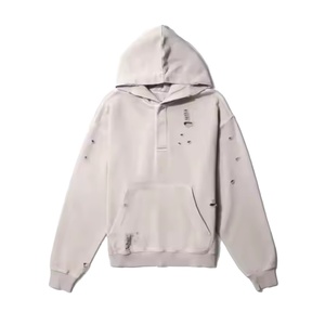 Pullover Hoodie Men French Terry Drop Shoulder No <b>Strings</b> Oversized Sun Faded Streetwear Men's Hoodies by Behram International - Product Image 5