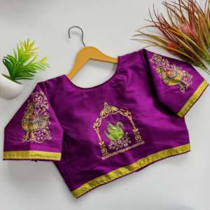 Fabricante y proveedor exclusivo de blusa de seda pura con estampado y trabajo manual de Surat a precio mayorista - Product Image 4