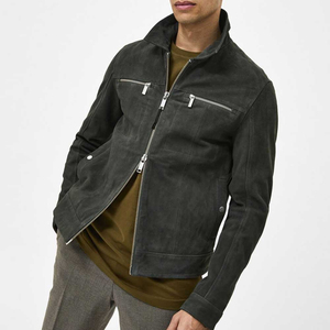 Colección de invierno Chaqueta con cuentas de alta calidad al por mayor para hombre Chaqueta de cuero de vaca original de vaquero para hombre Chaqueta de cuero de ante - Product Image 3