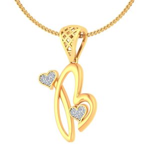 Ishi Diamantes Elegante 18K Oro B Alfabeto Laboratorio Crecido Diamante Colgante - Product Image 5