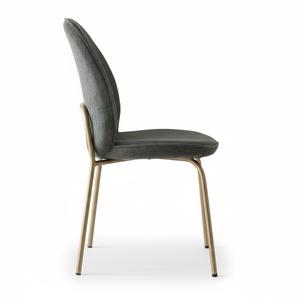 Chaise de salle à manger moderne MONZA Premium avec assise en tissu rembourré et pieds en métal élégants – Mobilier commercial et domestique - Product Image 3
