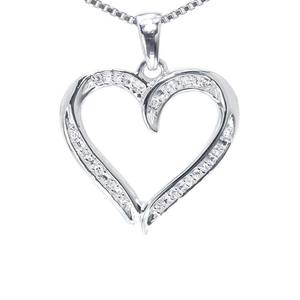 Colgante de corazón de lujo de nuevo estilo de moda con diamantes de moissanita, collar de joyería de plata, regalo para días especiales - Product Image 1