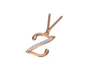 สร้อยคอจี้ตัวอักษรสีโรสโกลด์18K มีสไตล์ที่สง่างามเหนือกาลเวลาพร้อมตัวอักษร Z ที่มีของขวัญที่สมบูรณ์แบบสำหรับผู้หญิง - Product Image 3