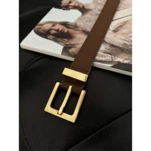 Cinturón de Cuero Vacuno para Mujer con Hebilla Cuadrada y Diseño de Puente - Product Image 3