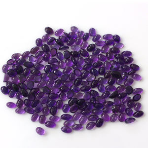 Piedra preciosa suelta con reverso plano de amatista Africana cabujón ovalado de 6x4mm natural de alta calidad al por mayor para la fabricación de joyas - Product Image 1