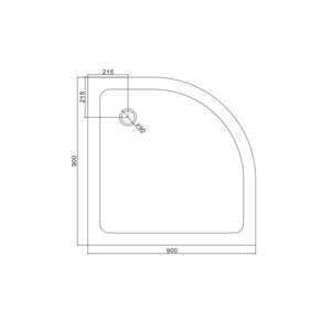 AOSTA 90x90 CM Plateau de douche semi-circulaire fin en acrylique Fournitures de bain et de toilettes - Product Image 6