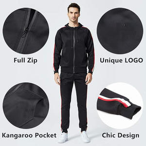 Producto RTS barato personalizado 2 piezas conjunto transpirable chándal Jogger ropa deportiva algodón Zipup chándal hombres - Product Image 3