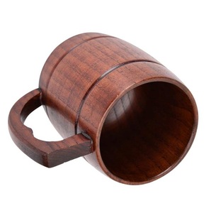 Home Hotel Bar Drink Ware Wood Mug Sublimation Tumbler Wooden <b>Barrel</b> <b>Beer</b> Wine Mug Customize Logo Double Natural Wood Mug - Product Image 6