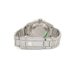 Unisex Luxury Customized <b>Wrist</b> Watch Full Iced Out Black Dial Moissanite Diamond Bust Stainless Steel <b>Band</b> New Hip Hop Style - Product Image 4