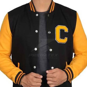 Veste pour homme de qualité supérieure avec logo personnalisé, manches longues, col montant, style Letterman, polyester/coton, séchage rapide - Product Image 3