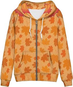 Vente en gros de nouveauté sweat à capuche zippé athlétique coupe ajustée sweat à manches longues pour femmes personnalisation de sweat à capuche design feuille d'érable - Product Image 3