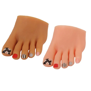 URCHOICE Présentoir de formation de mannequin de pied en silicone pour la pratique des ongles Modèle de prothèse de faux pieds pour manucure Fournitures pour ongles - Product Image 1