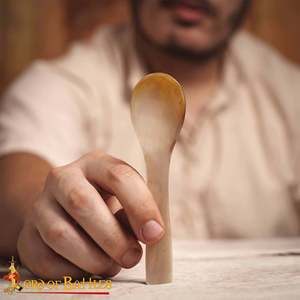 Juego de cubiertos de cabeza de cuerno de diseñador de 6 cucharas, vajilla de mesa, juego de cubiertos para ensalada, mango curvo, herramientas para servir ecológicas - Product Image 2