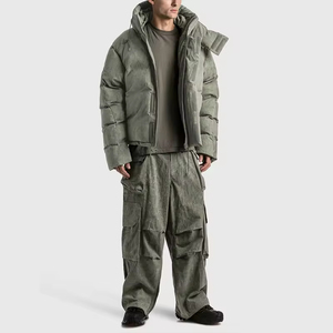 Vestes d'hiver en duvet pour hommes personnalisées avec capuche amovible, veste matelassée vintage résistante à l'eau pour les sports de plein air - Product Image 4