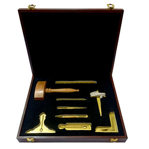 2025 Customizable Classical Masonic Skerrit Gold Embroidered Leather Sew-On <b>Badge</b> - Product Image 2