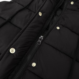 <strong>Ladies</strong> Long Hooded Quilted Puffer Vest Sleeveless Winter Warm Coat Outerwear with Zipper Front Closure - Product Image 5