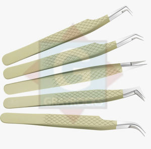 Pinzas de extensión de pestañas de acero inoxidable de alta calidad para uso doméstico, instrumentos de belleza, pinzas de pestañas - Product Image 2