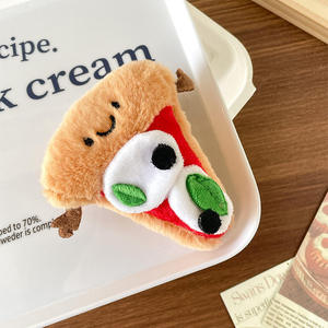 Pizza Pie Plush Toys Pendant Mini Triangle Pizza Plush <b>Dolls</b> Keychain Soft Stuffed Toys Schoolbag Pendant Keychain Girl Gifts - Product Image 6