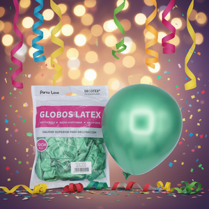 Palloncini in Lattice Party Love 30cm Verde Metallizzato R12 Decorazioni per Feste - Product Image 3