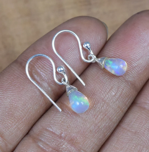 Ethiopian <b>Opal</b> 925 Sterling Silver Natural <b>Opal</b> Gemstone Drop <b>Earring</b> October Birthstone Natural Stone Factory Price Jewelry - Product Image 2