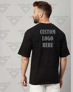 Men Oversized Solid Cotton T-Shirt <b>Pack</b> of 2 With Multi Colors OEM Customized Logo <b>Tshirts</b> For Men's - Product Image 5