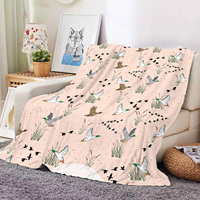 Nouvelle Couverture en Flanelle Ultra Douce et Confortable à Motif Canard Sauvage Patchwork Personnalisé K-POP