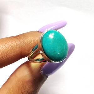 Christmas <b>Gift</b> 925 Silver Double Band Rings 15x11mm Oval Turquoise Gemstone 5.7 Gms Classic <b>Sleeping</b> Beauty Cabochon Jewellery - Product Image 6