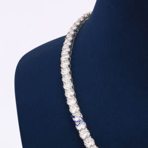 Custom Tennis Chain Jewelry 925 Sterling Silver 6 MM White D Color Round Cut Moissanite <b>Diamond</b> <b>Necklaces</b> <b>For</b> Women - Product Image 3