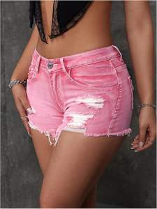 กางเกงยีนส์ขาสั้นทรงหลวมเอวสูงของผู้หญิงทันสมัยสำหรับชุดลำลองฤดูร้อนผ้ายืดนุ่มทันสมัย - Product Image 5