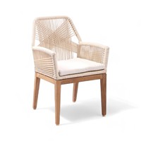 Ensemble de canapés et fauteuils d'extérieur en teck au design traditionnel avec coussins imperméables et résistants aux UV pour hôtels, salles à manger et pelouses