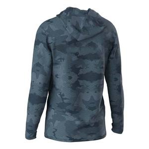 Camisas de pesca de manga larga de camuflaje negro personalizadas Jersey transpirable con capucha Protección solar y diseño impreso por sublimación - Product Image 3